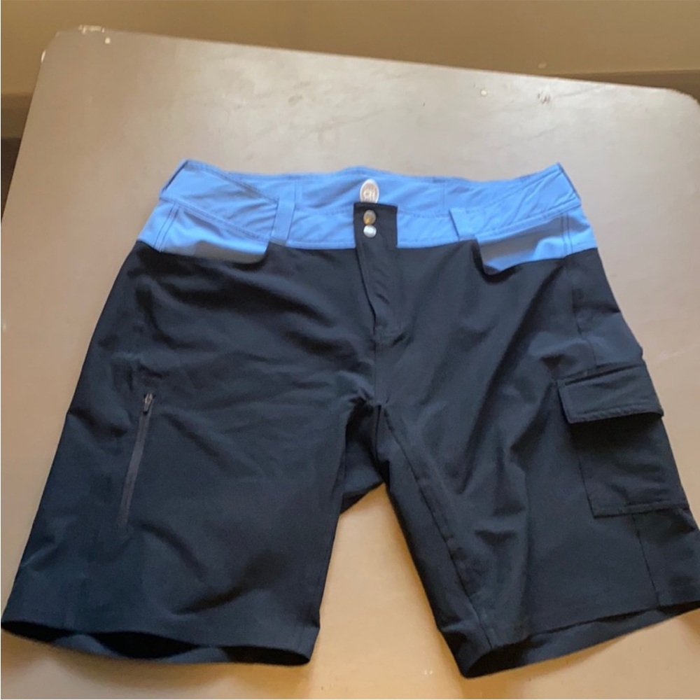 Club Ride Apparel Women's Black Bike Shorts with Blue Waistband